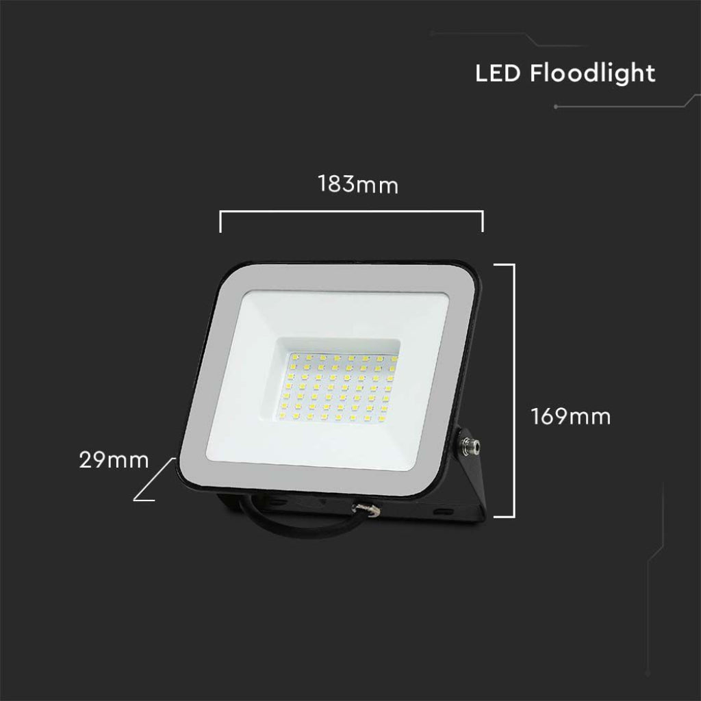 V-TAC PRO VT-44050 FARO LED 50W FARETTO SMD IP65 CHIP SAMSUNG COLORE NERO - SKU 10026