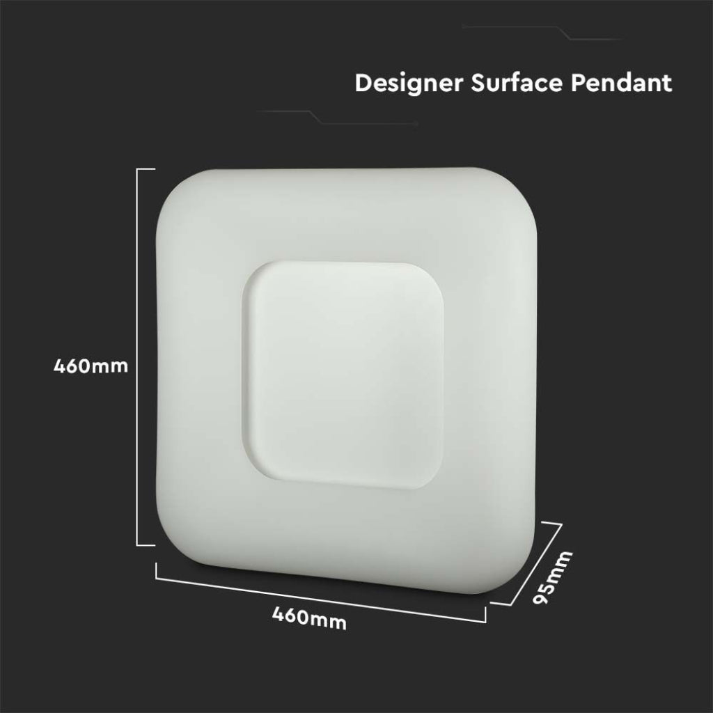 V-TAC GALLERY VT-7463 PLAFONIERA LED QUADRATA 40W SMD CHANGING COLOR CCT 3IN1 DIMMERABILE CON TELECOMANDO - SKU 213971