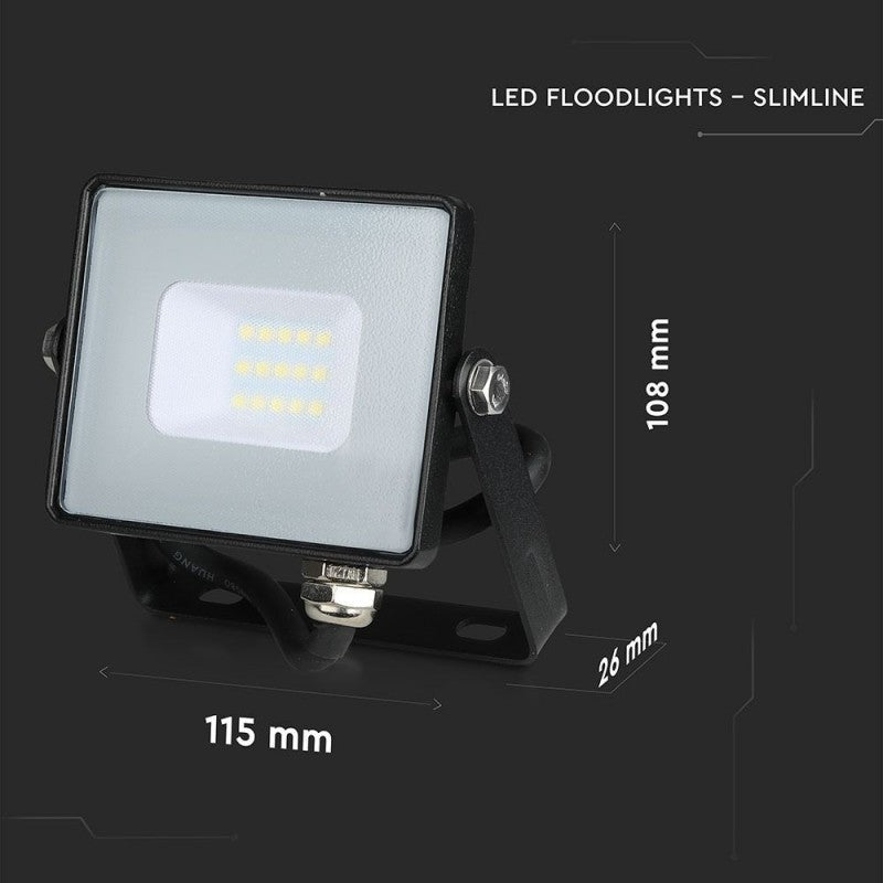 V-TAC PRO VT-10 FARO LED SMD 10W ULTRASOTTILE CHIP SAMSUNG DA ESTERNO COLORE NERO - SKU 424 / 425 / 426