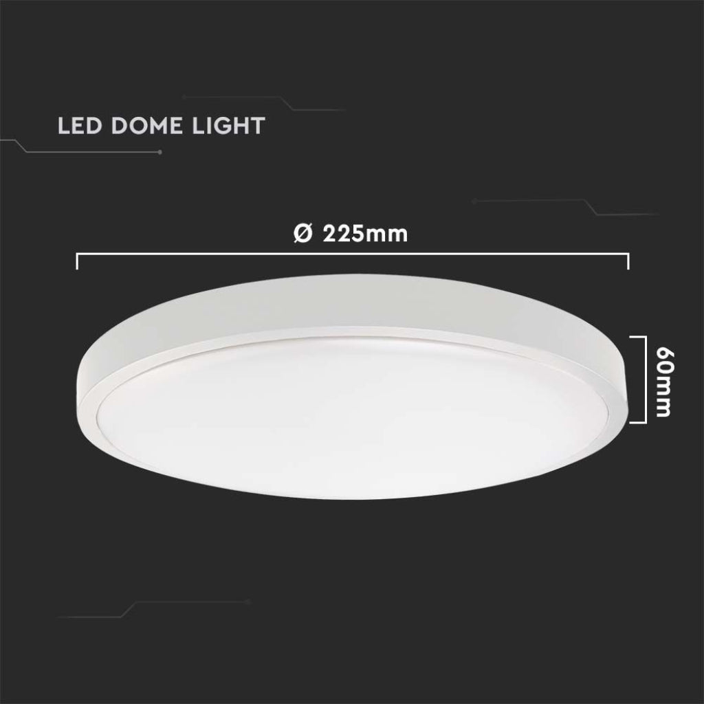 V-TAC VT-8618S PLAFONIERA LED ROTONDA 18W SMD IP44 SENSORE DI MOVIMENTO E CREPUSCOLARE COLORE BIANCO - SKU 7659 / 7660 / 7661