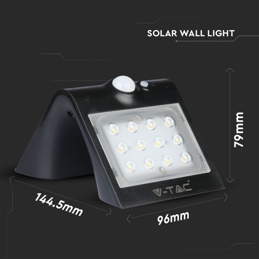 V-TAC VT-767-2 LAMPADA DA MURO LED 1,5W CON PANNELLO SOLARE E SENSORE - SKU 8276 / 8277