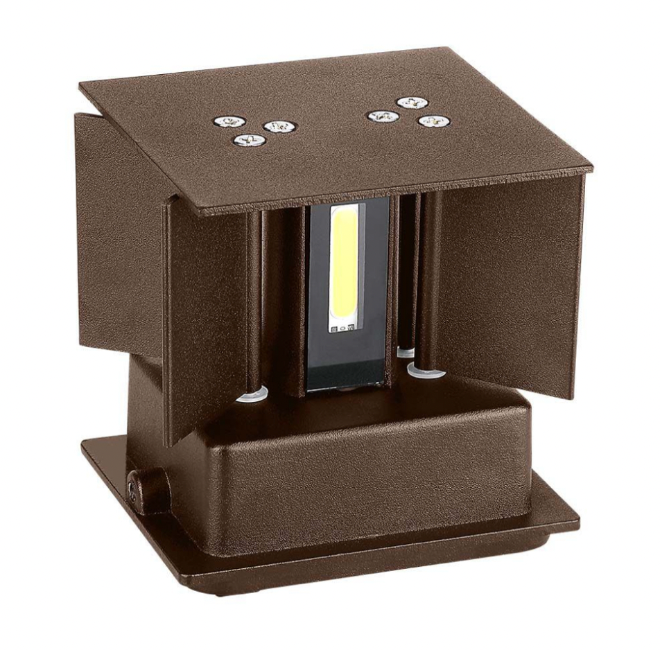 V-TAC VT-759-12 LAMPADA LED DA MURO 11W WALL LIGHT SMD APPLIQUE IP65 CON DOPPIO LED COLORE CORTEN - SKU 6820