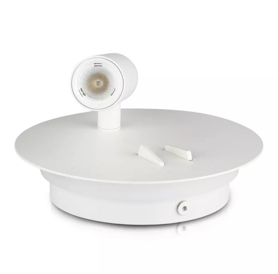 V-TAC VT-2963 LAMPADA LED DA PARETE DOPPIA SORGENTE 3W + 6W LED COB CREE APPLIQUE ORIENTABILE COLORE BIANCO - SKU 211489