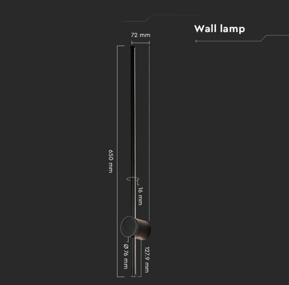V-TAC VT-11112 LAMPADA LED DA MURO 12W WALL LAMP SMD APPLIQUE CRI≥90 IP65 COLORE NERO - SKU 6834 / 6835