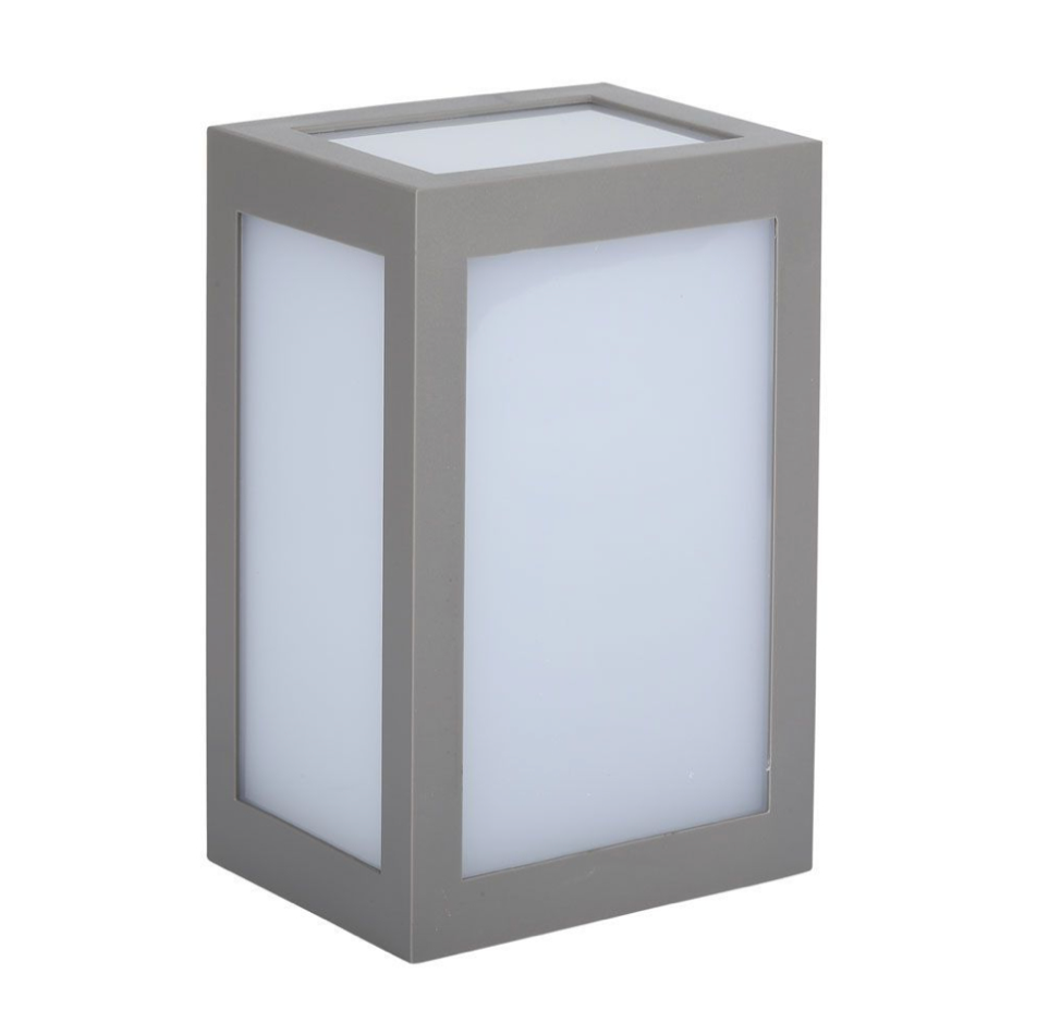 V-TAC VT-822 LAMPADA LED DA MURO 12W WALL LIGHT SMD APPLIQUE IP65 COLORE GRIGIO - SKU 218337 / 218338