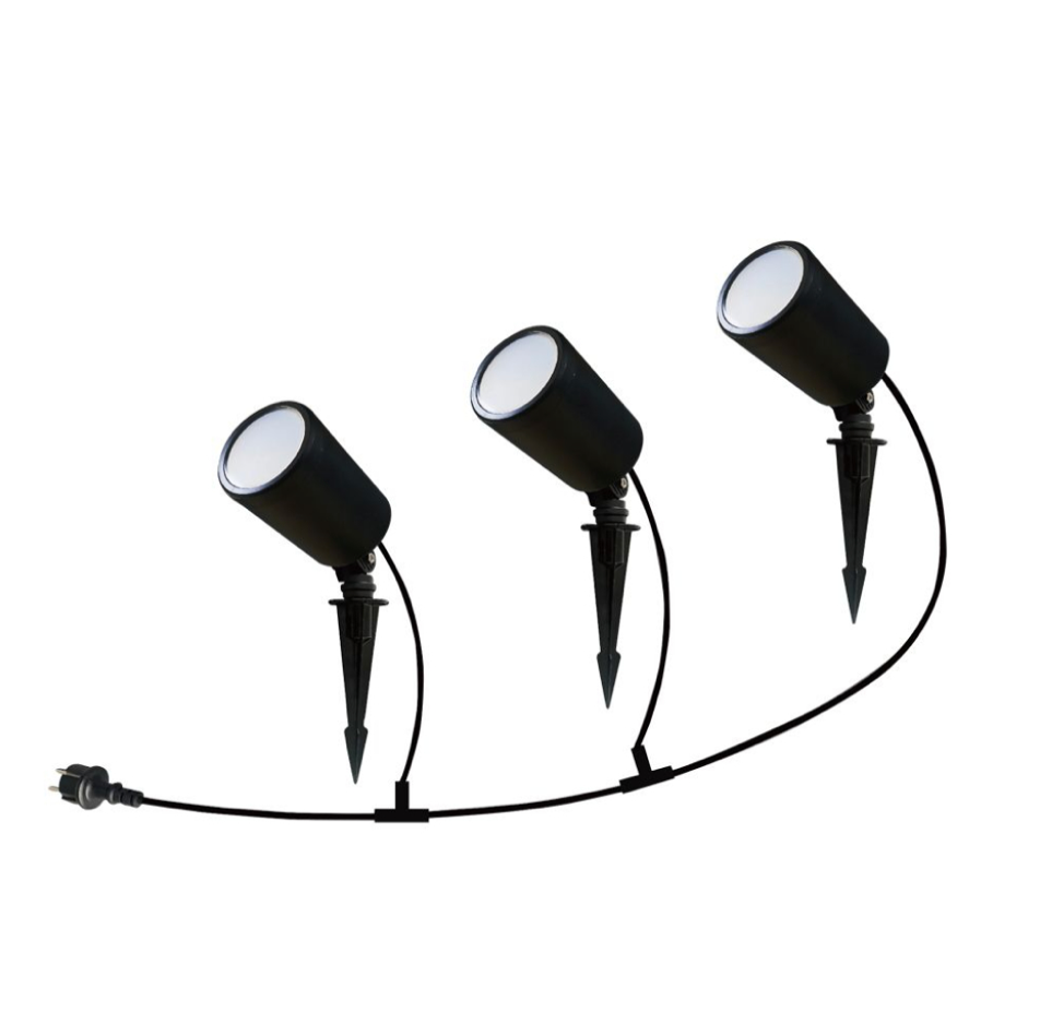 V-TAC SMART VT-5168 LAMPADA LED DA GIARDINO 3X7W IP65 RGB+W CHANGING COLOR CCT DA INTERRAMENTO COLORE NERO - SKU 3015