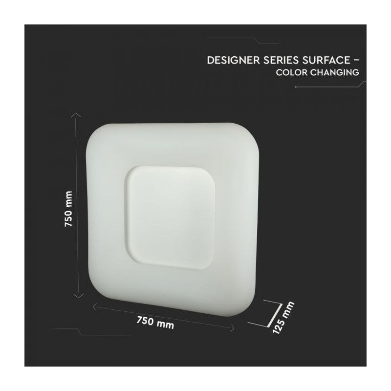 V-TAC VT-7753 PLAFONIERA LED 80W BIANCA FORMA QUADRATA CON TELECOMANDO - SKU 3973