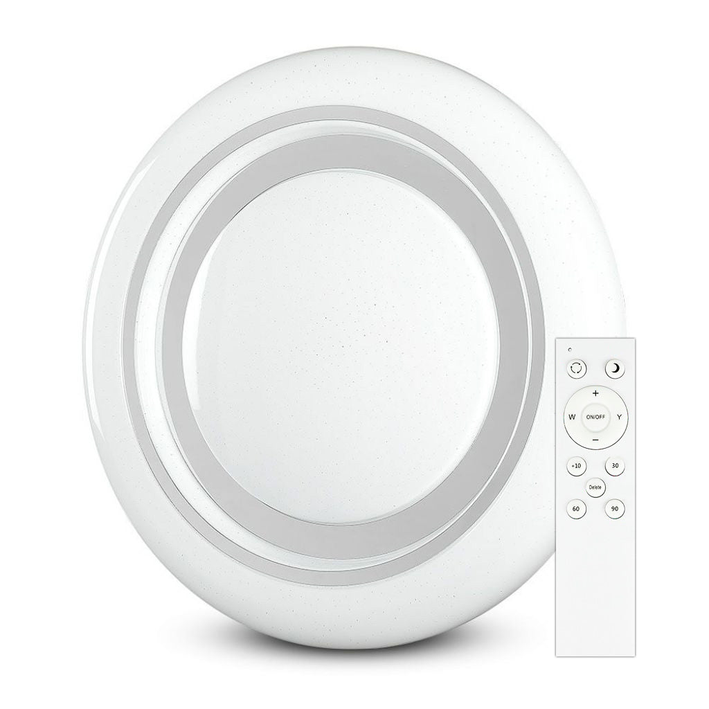 V-TAC VT-8473 PLAFONIERA LED 3IN1 30W / 60W FORMA CIRCOLARE EFFETTO CIELO STELLATO CON TELECOMANDO - SKU 76011