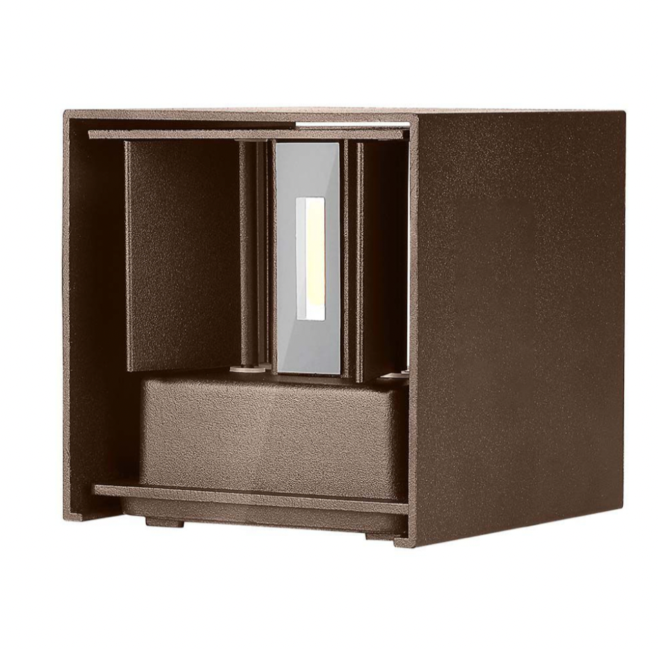 V-TAC VT-759-12 LAMPADA LED DA MURO 11W WALL LIGHT SMD APPLIQUE IP65 CON DOPPIO LED COLORE CORTEN - SKU 6820