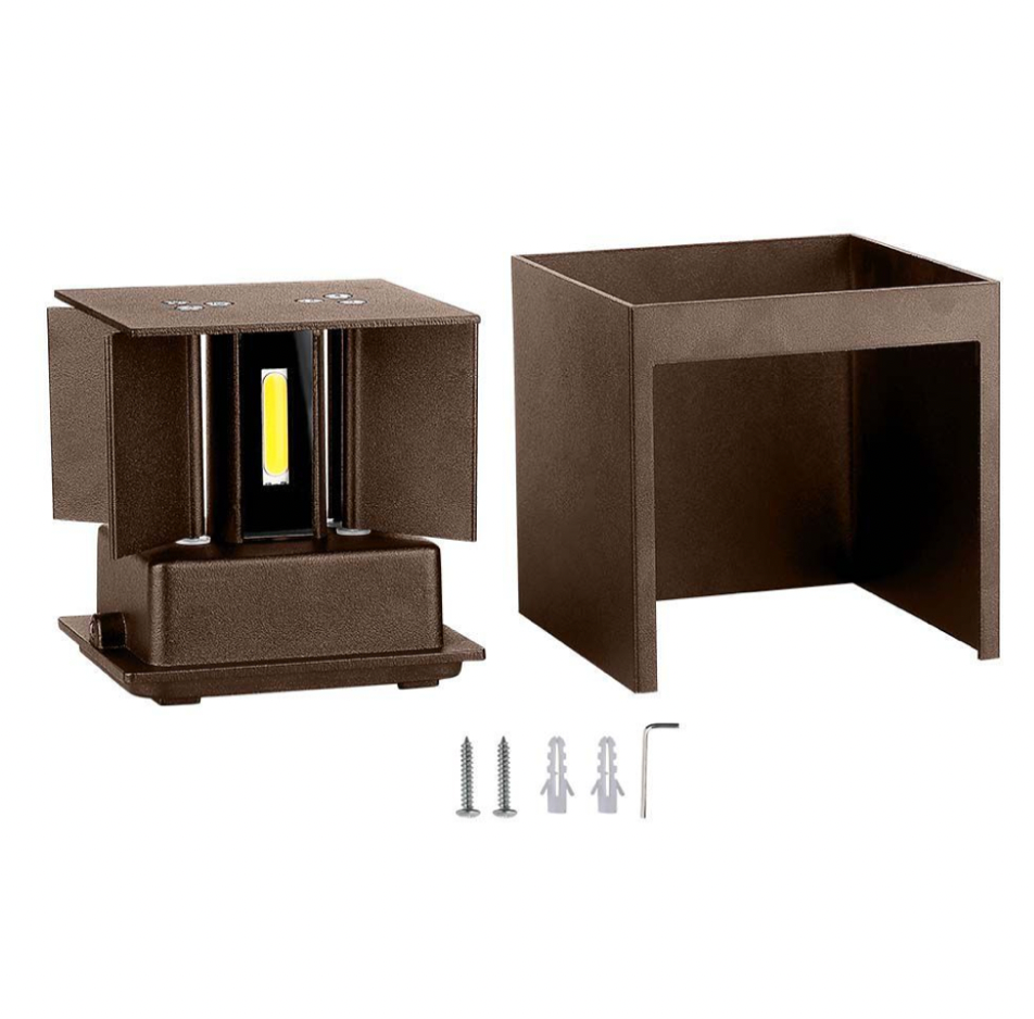 V-TAC VT-759-12 LAMPADA LED DA MURO 11W WALL LIGHT SMD APPLIQUE IP65 CON DOPPIO LED COLORE CORTEN - SKU 6820