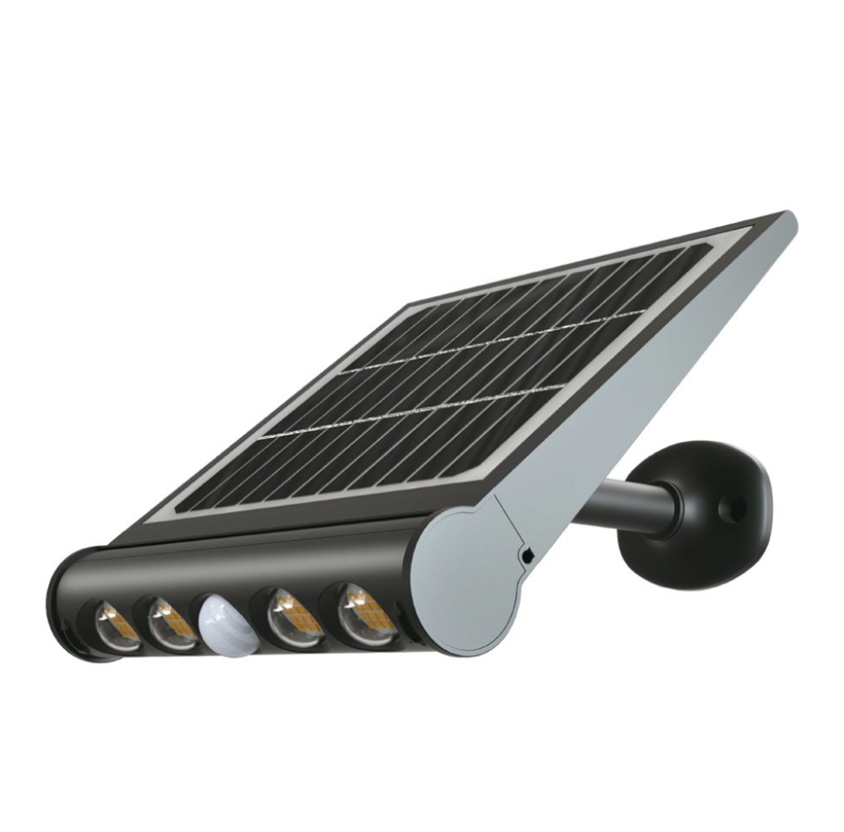 V-TAC VT-11108 LAMPADA LED 8W SMD SENSORE PIR DI MOVIMENTO CREPUSCOLARE E PANNELLO SOLARE IP65 - SKU 6844 / 6849 / 6850