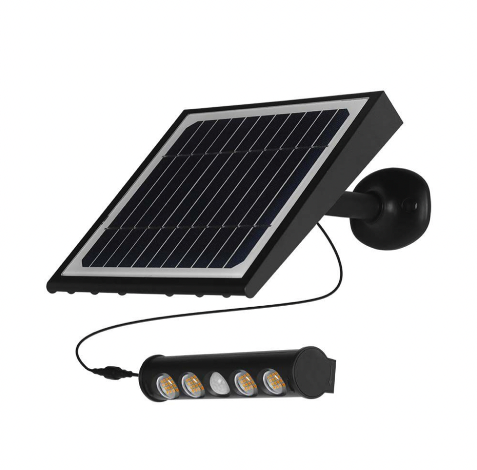 V-TAC VT-11108 LAMPADA LED 8W SMD SENSORE PIR DI MOVIMENTO CREPUSCOLARE E PANNELLO SOLARE IP65 - SKU 6844 / 6849 / 6850