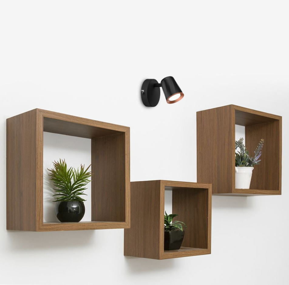 V-TAC VT-806 LAMPADA LED DA PARETE 5W SMD APPLIQUE ORIENTABILE COLORE NERO - SKU 218251 / 218253