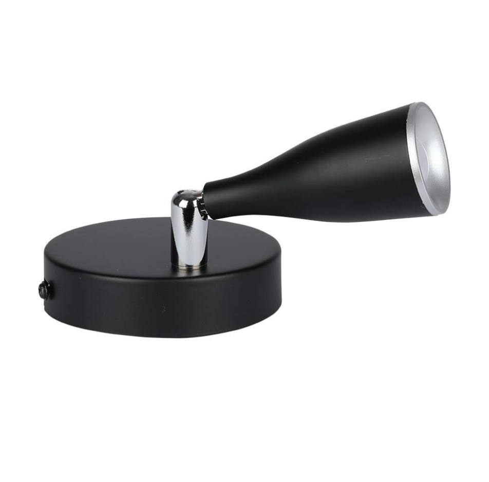 V-TAC VT-805 LAMPADA LED DA PARETE 4.5W SMD WALL LIGHT COLORE NERO APPLIQUE CON TESTA ORIENTABILE - SKU 218263 / 218265