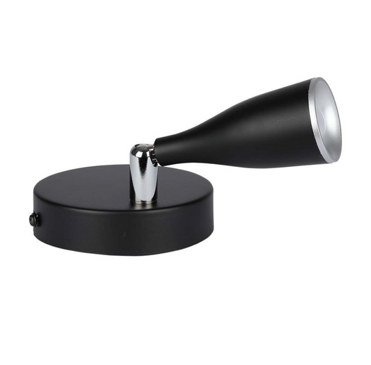 V-TAC VT-805 LAMPADA LED DA PARETE 4.5W SMD WALL LIGHT COLORE NERO APPLIQUE CON TESTA ORIENTABILE - SKU 218263 / 218265