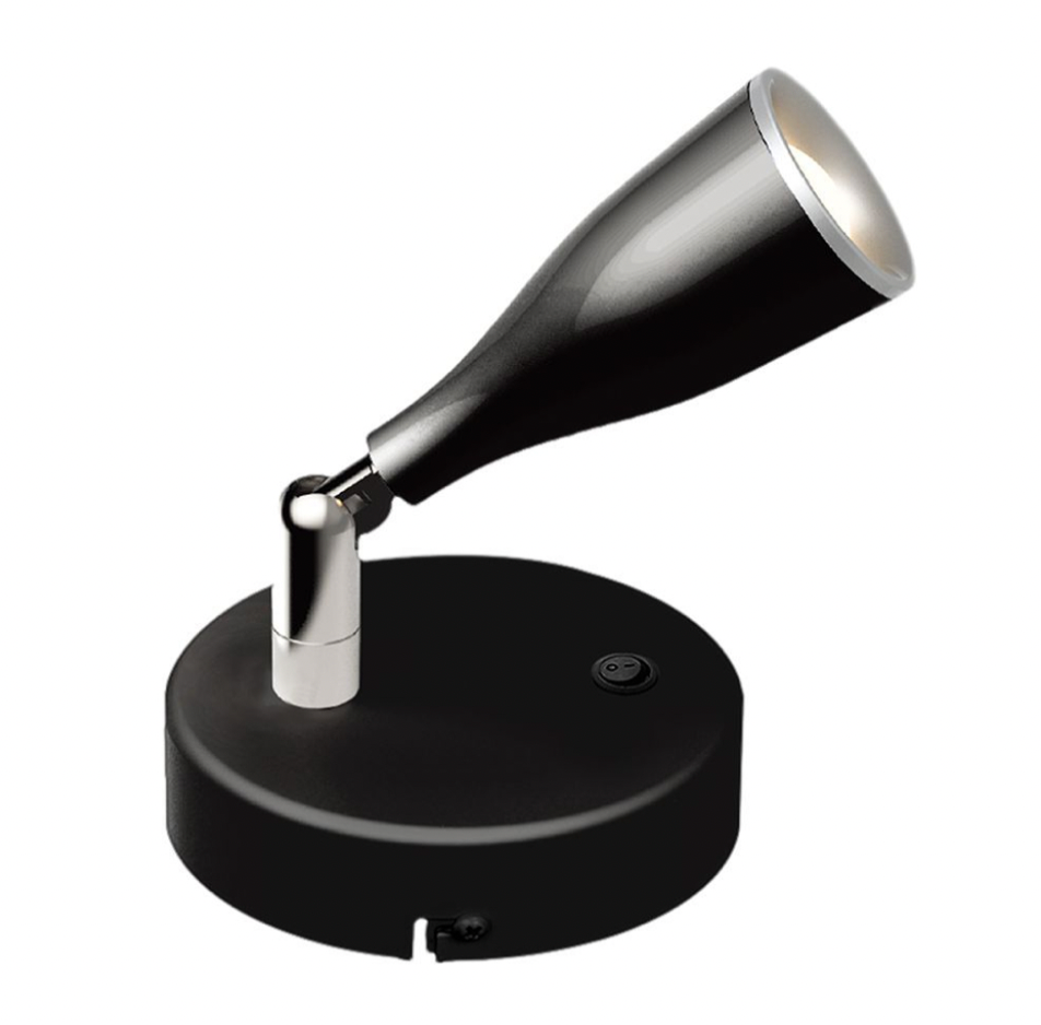 V-TAC VT-805 LAMPADA LED DA PARETE 4.5W SMD WALL LIGHT COLORE NERO APPLIQUE CON TESTA ORIENTABILE - SKU 218676 / 218678