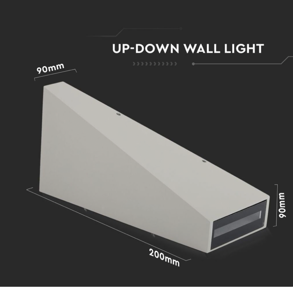 V-TAC VT-826 LAMPADA LED DA MURO 4W WALL LIGHT SMD APPLIQUE IP65 COLORE GRIGIO - SKU 218299 / 218300