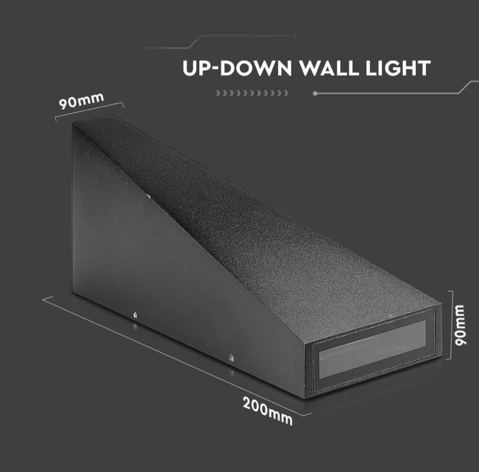 V-TAC VT-826 LAMPADA LED DA MURO 4W WALL LIGHT SMD APPLIQUE IP65 COLORE NERO - SKU 218297 / 218298