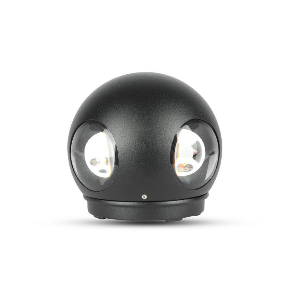 V-TAC VT-834 LAMPADA LED DA MURO 4W WALL LIGHT IP65 APPLIQUE CON 4 LED FORMA ROTONDA COLORE NERO - SKU 218553 / 218554