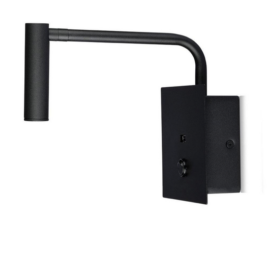 V-TAC VT-2943 LAMPADA LED DA MURO 3W COB CREE CON PORTA USB COLORE NERO - SKU 211487