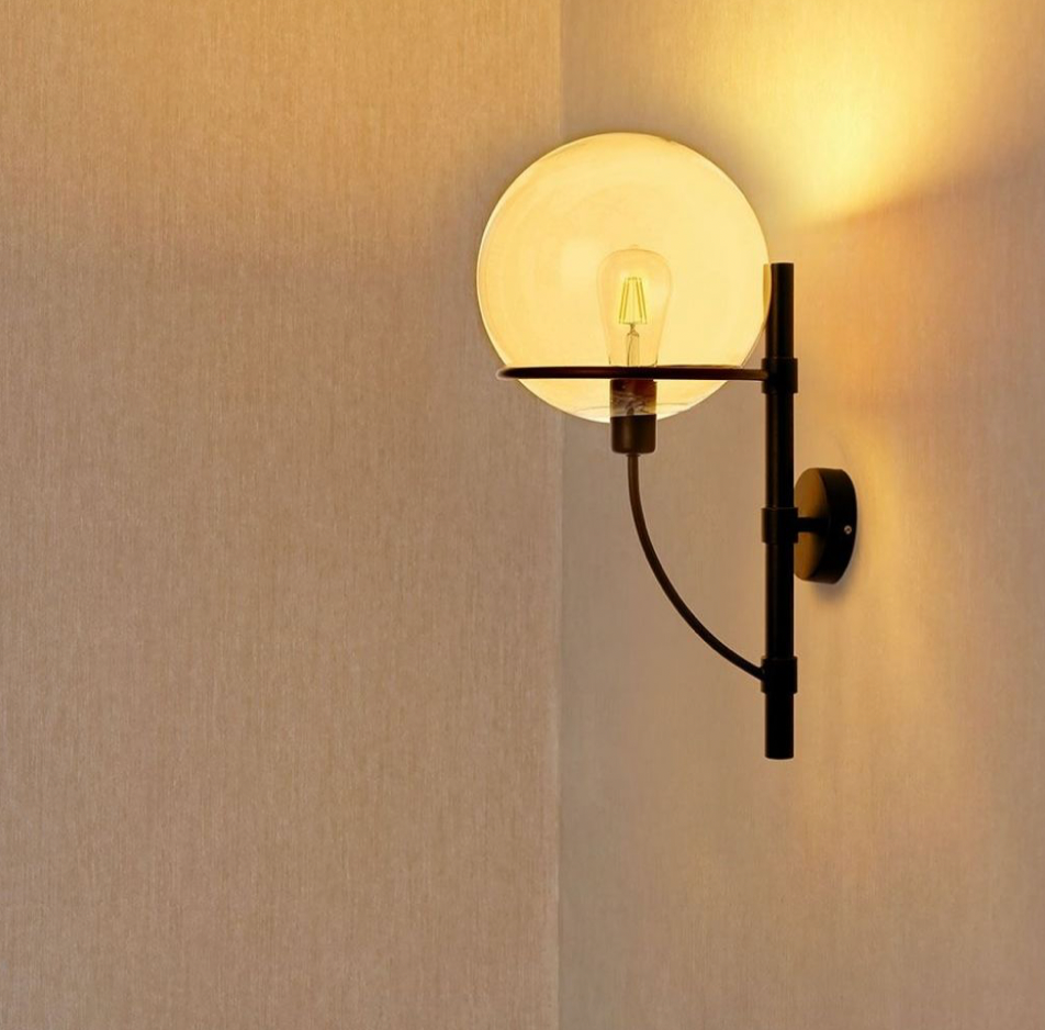 V-TAC VT-7226 LAMPADA DA MURO IN VETRO TRASPARENTE CON PORTALAMPADA PER LAMPADINE E27 - SKU 3864