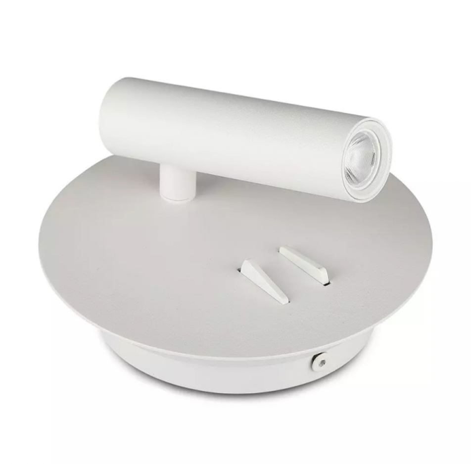 V-TAC VT-2963 LAMPADA LED DA PARETE DOPPIA SORGENTE 3W + 6W LED COB CREE APPLIQUE ORIENTABILE COLORE BIANCO - SKU 211489