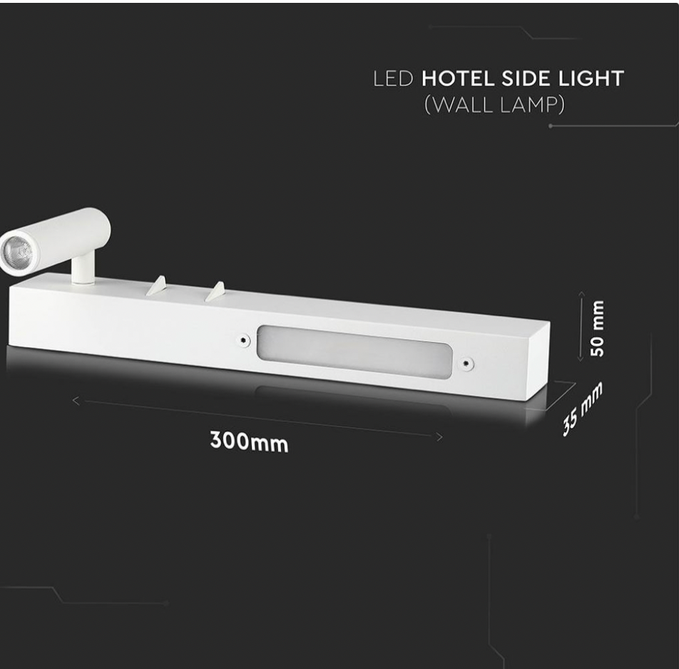 V-TAC VT-2953 LAMPADA LED DA PARETE DOPPIA SORGENTE 3W + 6W LED COB CREE APPLIQUE ORIENTABILE COLORE BIANCO - SKU 211488