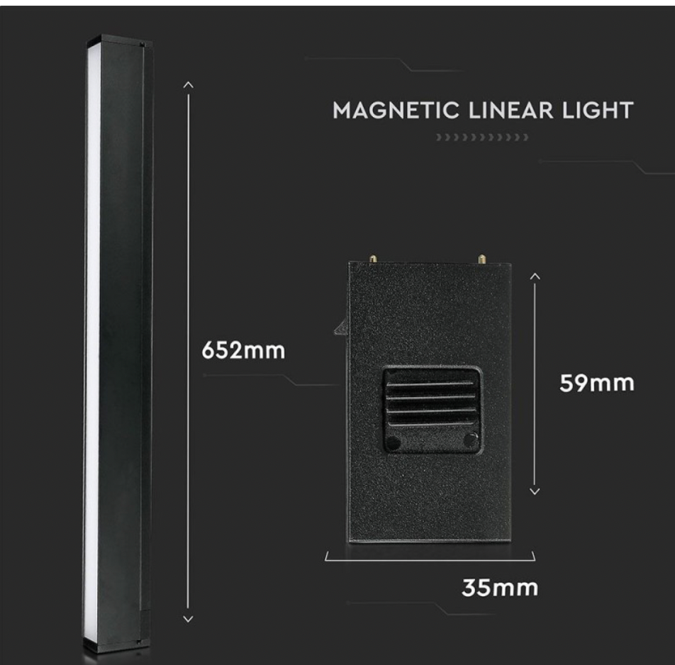V-TAC PRO VT-4121 MAGNETIC LINEAR LIGHT FARETTO LED MAGNETICO 20W NERO CRI≥90 100° - SKU 7954 / 7955