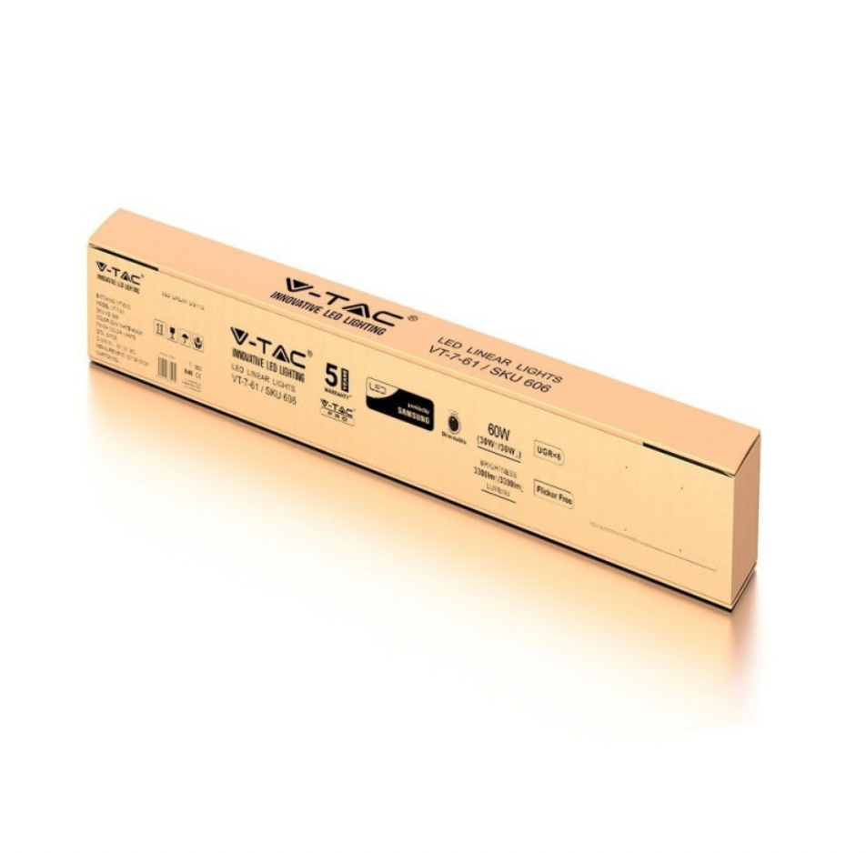 V-TAC PRO VT-7-61 LAMPADA LED A SOSPENSIONE LINEAR LIGHT 60W CHIP SAMSUNG WHITE BODY DIMMERABILE - SKU 606