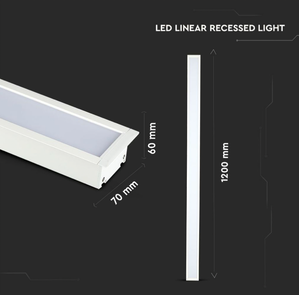 V-TAC PRO VT-7-41 LAMPADA LED AD INCASSO 40W SMD LINEAR LIGHT BIANCA CON CHIP SAMSUNG - SKU 21381