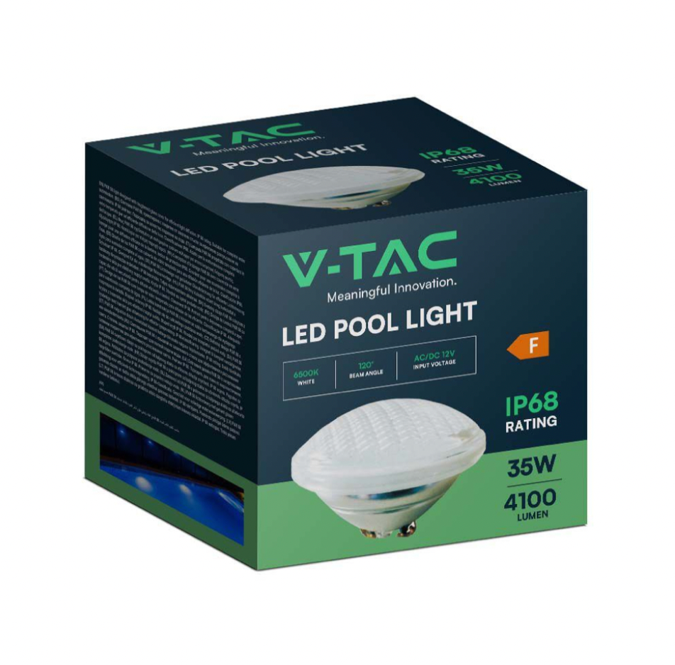 V-TAC VT-12135 LAMPADA LED PAR56 35W SMD DA PISCINA IP68 12V IN VETRO - SKU 8026