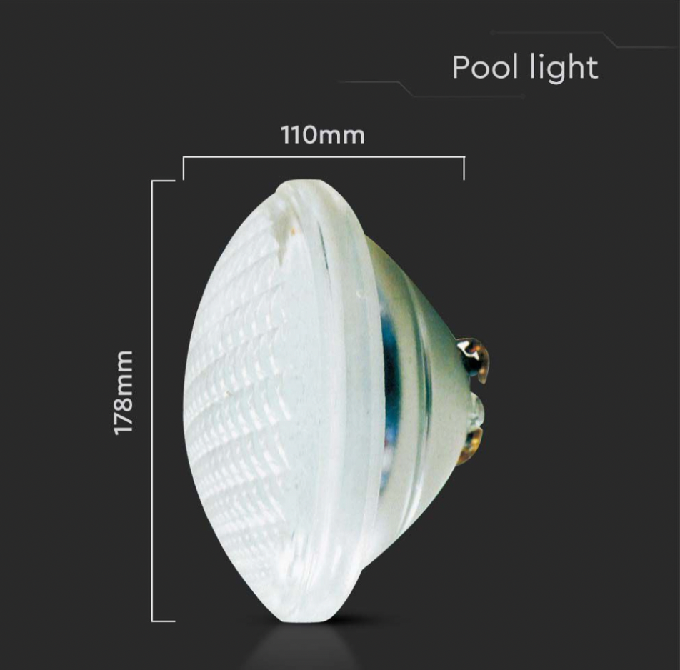 V-TAC VT-12135 LAMPADA LED PAR56 35W SMD DA PISCINA IP68 12V IN VETRO - SKU 8026