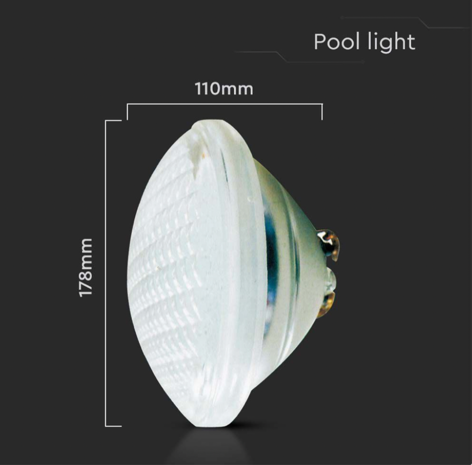 V-TAC VT-12125 LAMPADA LED PAR56 25W SMD DA PISCINA IP68 12V IN VETRO - SKU 8025