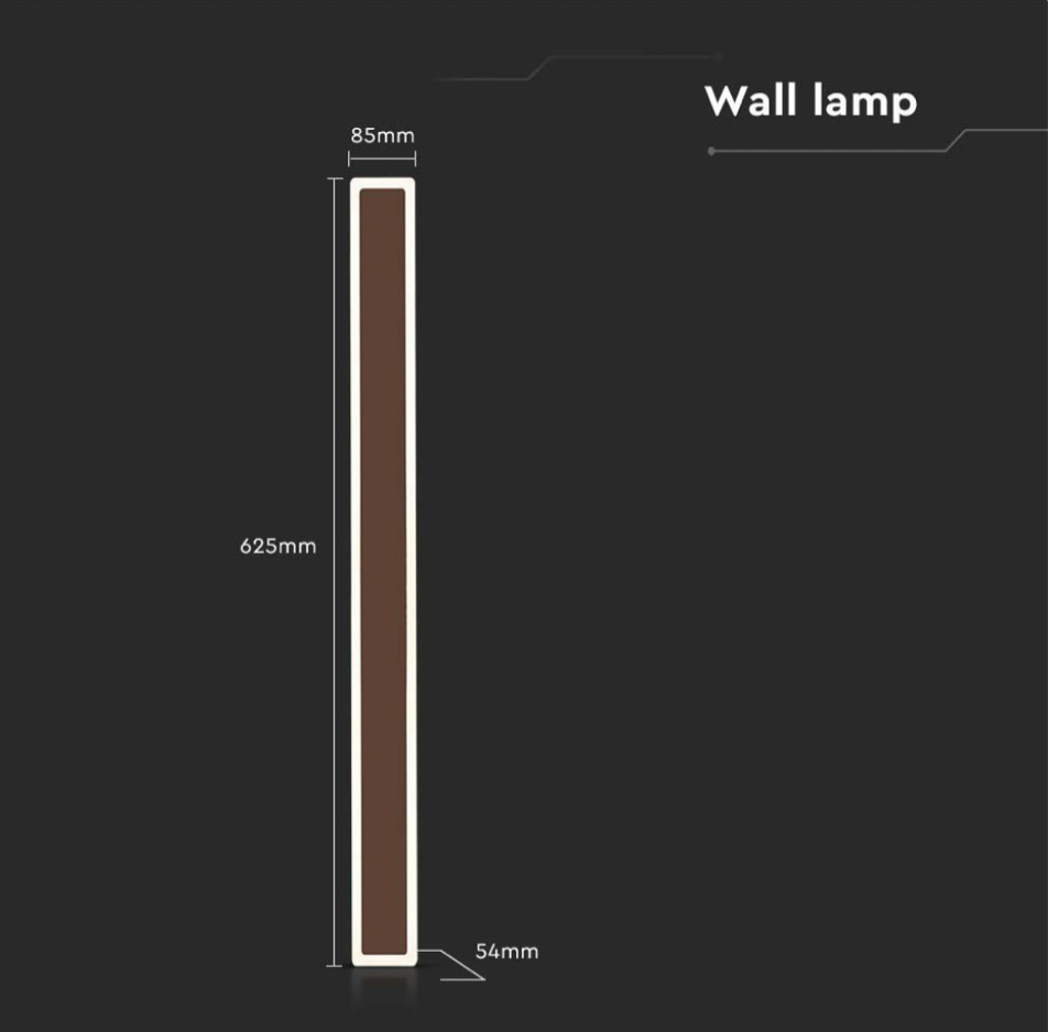 V-TAC VT-11117 LAMPADA LED DA MURO 17W WALL LAMP SMD APPLIQUE CRI≥90 IP65 COLORE CORTEN - SKU 6828 / 6829