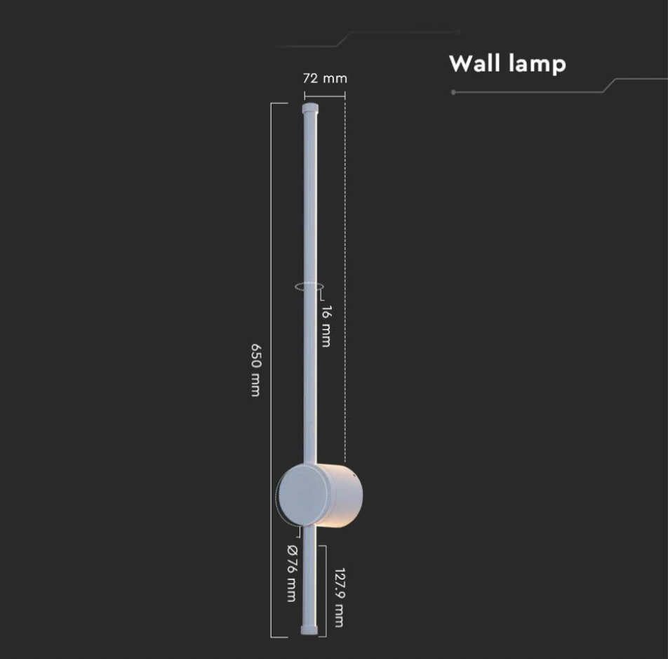 V-TAC VT-11112 LAMPADA LED DA MURO 12W WALL LAMP SMD APPLIQUE CRI≥90 IP65 COLORE BIANCO - SKU 6832 / 6833